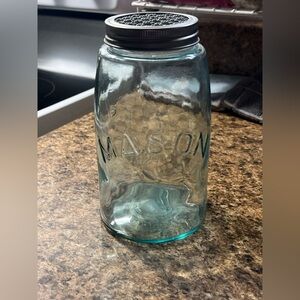 Vintage Blue Mason Jar 1qt